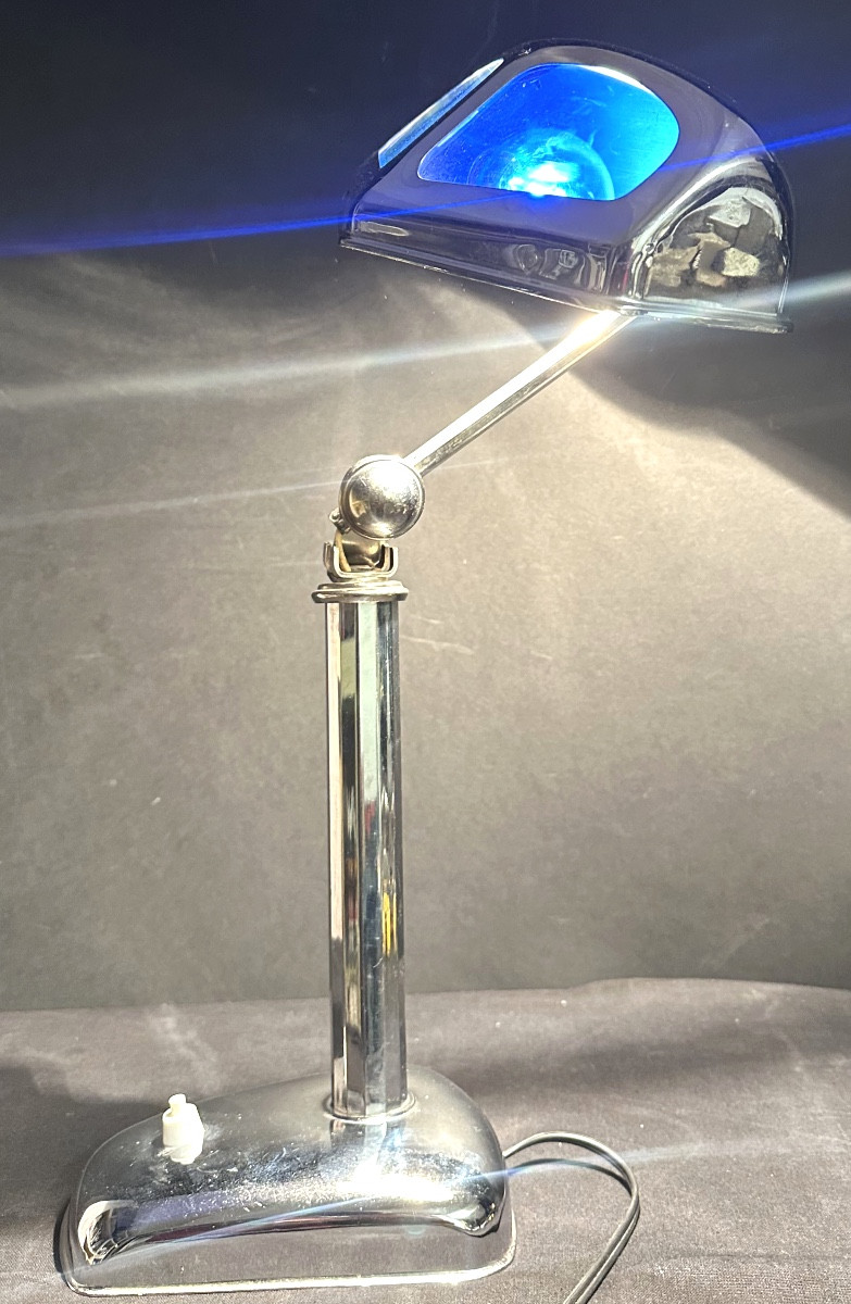Rare lampe PIROUETT galbée Art Deco 1930 Mouche en très bon état.-photo-3