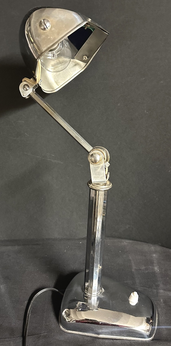 Rare lampe PIROUETT galbée Art Deco 1930 Mouche en très bon état.-photo-4