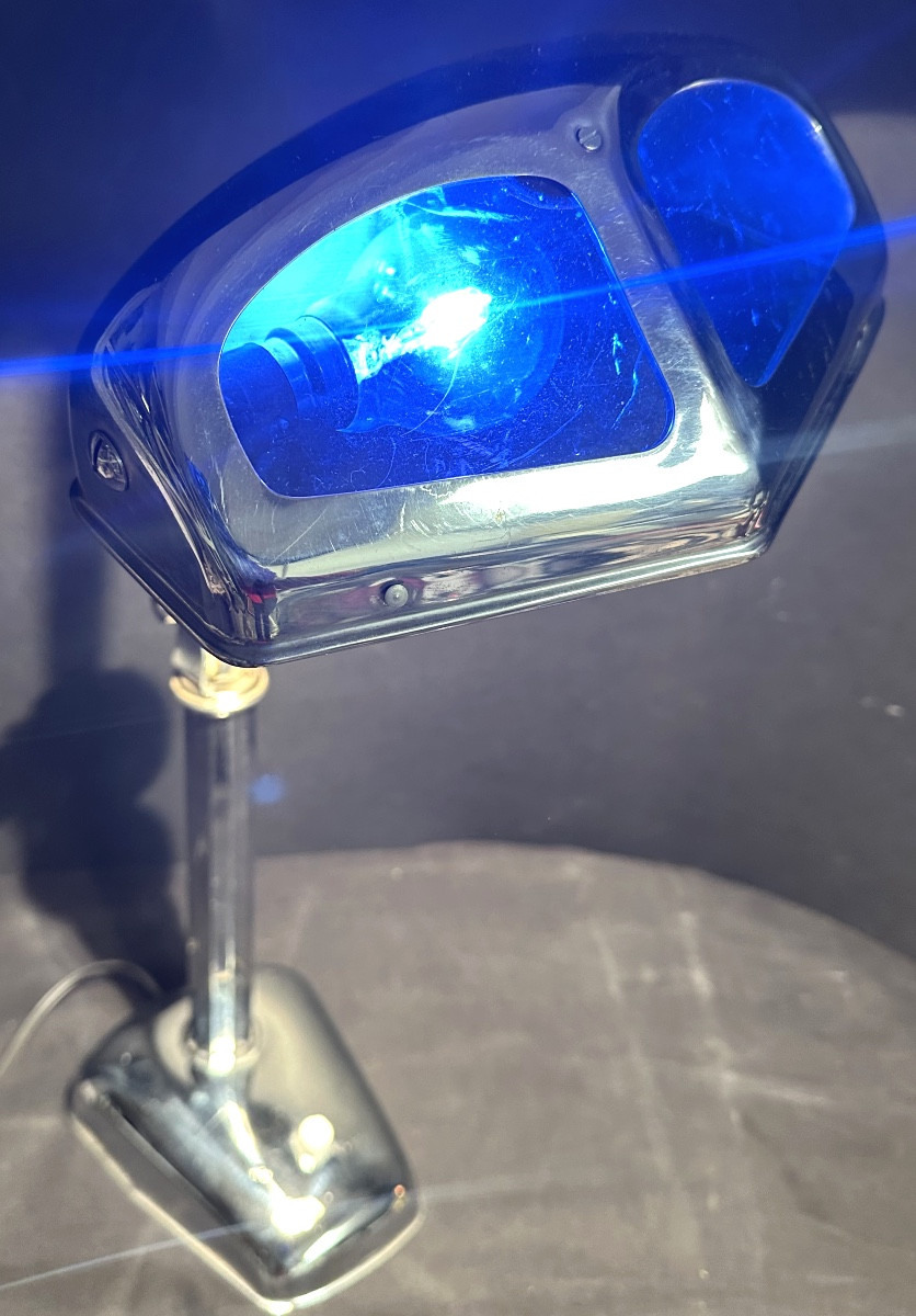Rare lampe PIROUETT galbée Art Deco 1930 Mouche en très bon état.-photo-1