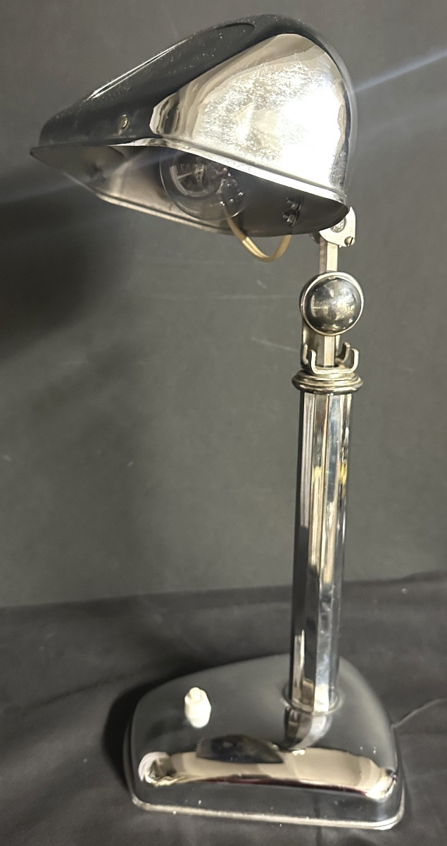 Rare lampe PIROUETT galbée Art Deco 1930 Mouche en très bon état.-photo-2