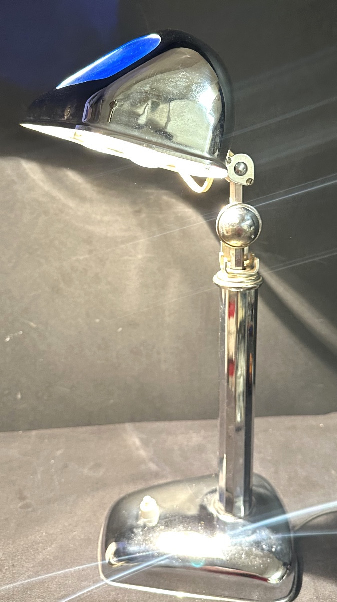 Rare lampe PIROUETT galbée Art Deco 1930 Mouche en très bon état.-photo-3