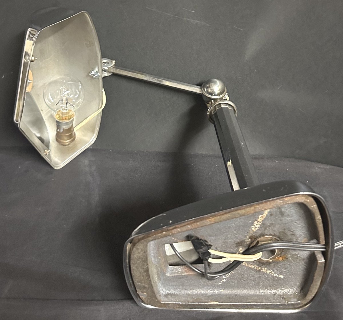 Rare lampe PIROUETT galbée Art Deco 1930 Mouche en très bon état.-photo-4