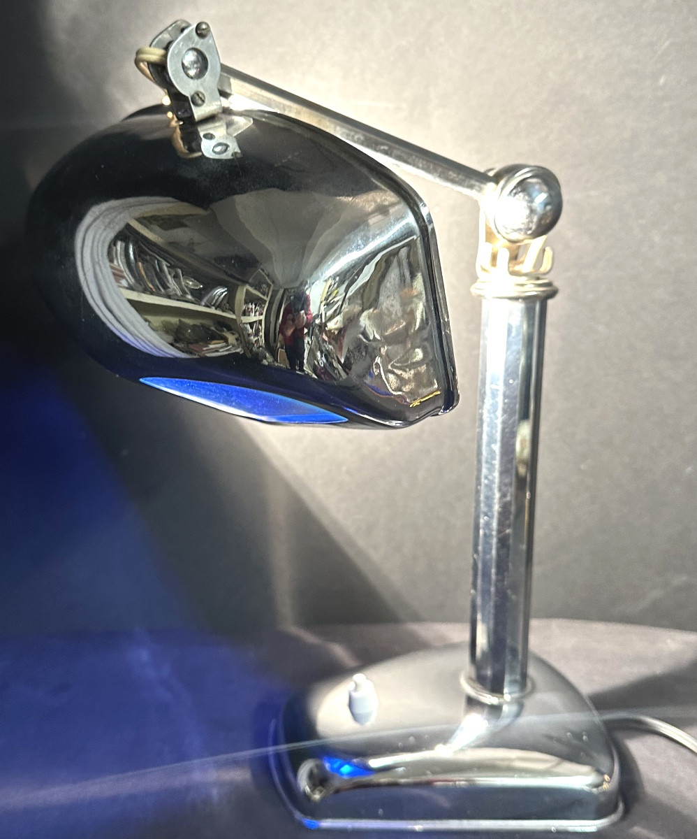 Rare lampe PIROUETT galbée Art Deco 1930 Mouche en très bon état.-photo-5