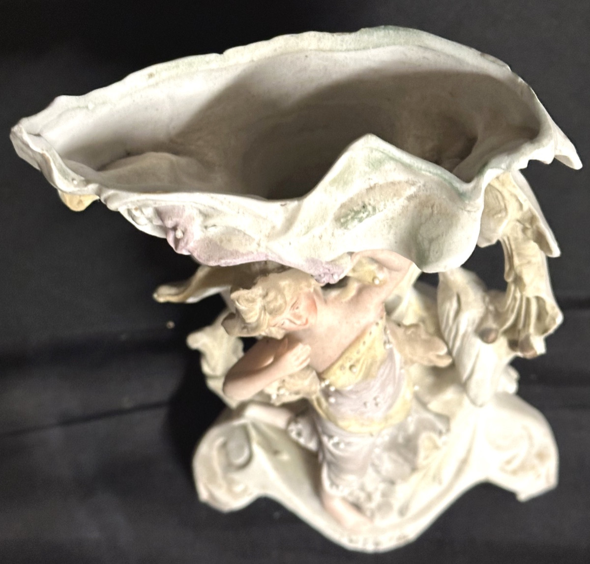 Vase en biscuit de porcelaine1900 Jeune élégante-photo-2