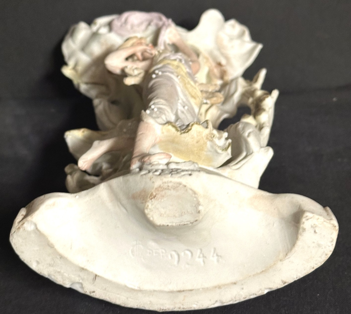 Vase en biscuit de porcelaine1900 Jeune élégante-photo-3