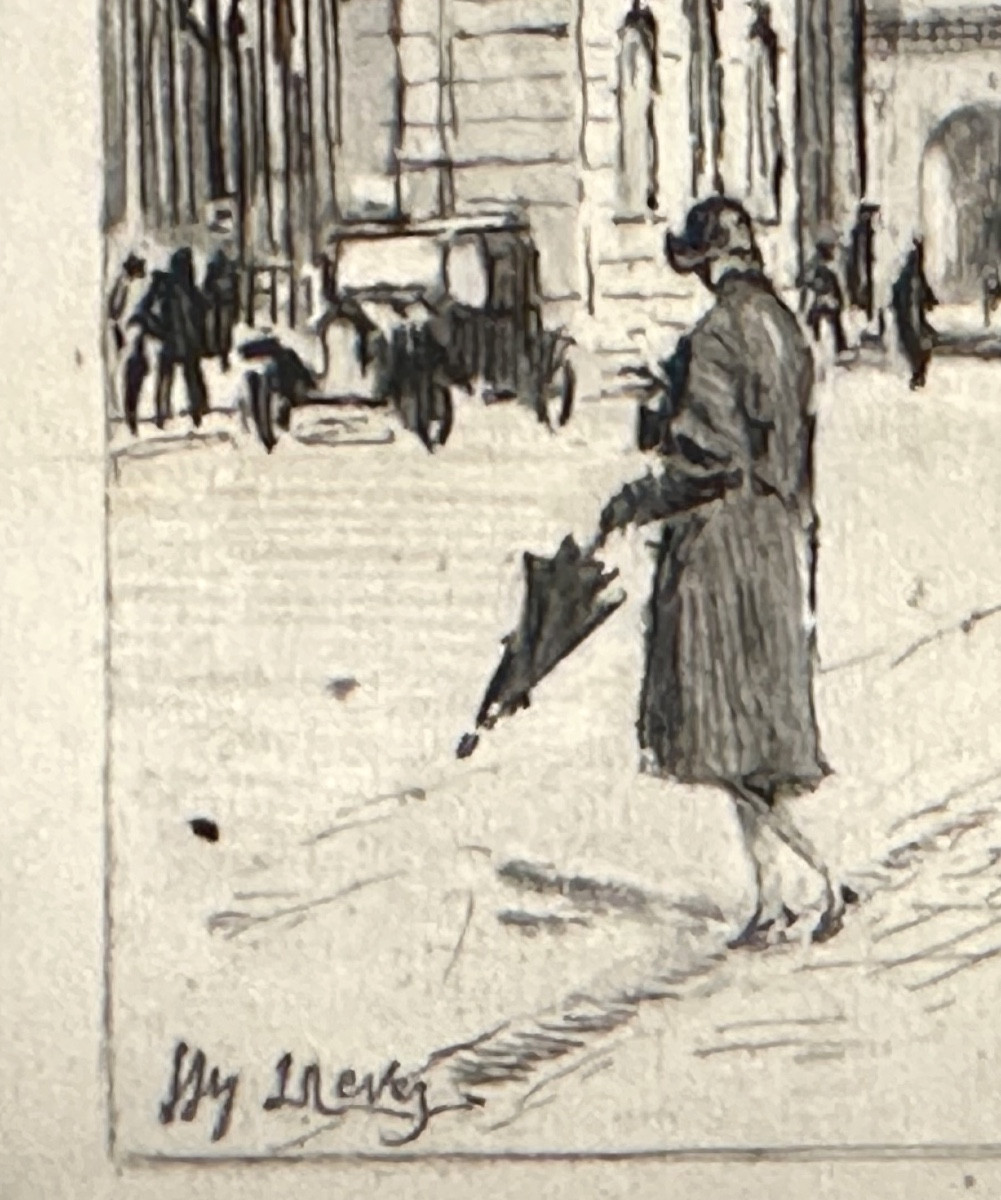 Joanny Drevet 1889-1969 Dijon Rare Etching Place De La Libération 1930 Burgundy Côte d'Or-photo-4