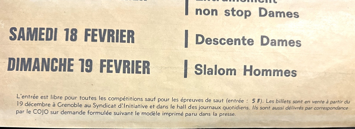 Roger DAVID Affiche originale Grenoble 1967 COJO Jeux Olympiques Autrans Chamrousse St Nizier-photo-1