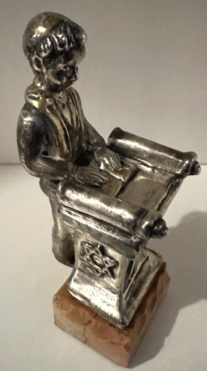 Sculpture en argent Ben Zion 925 /1000 Bar Mitzvah Judaica Tora Israel /2-photo-2