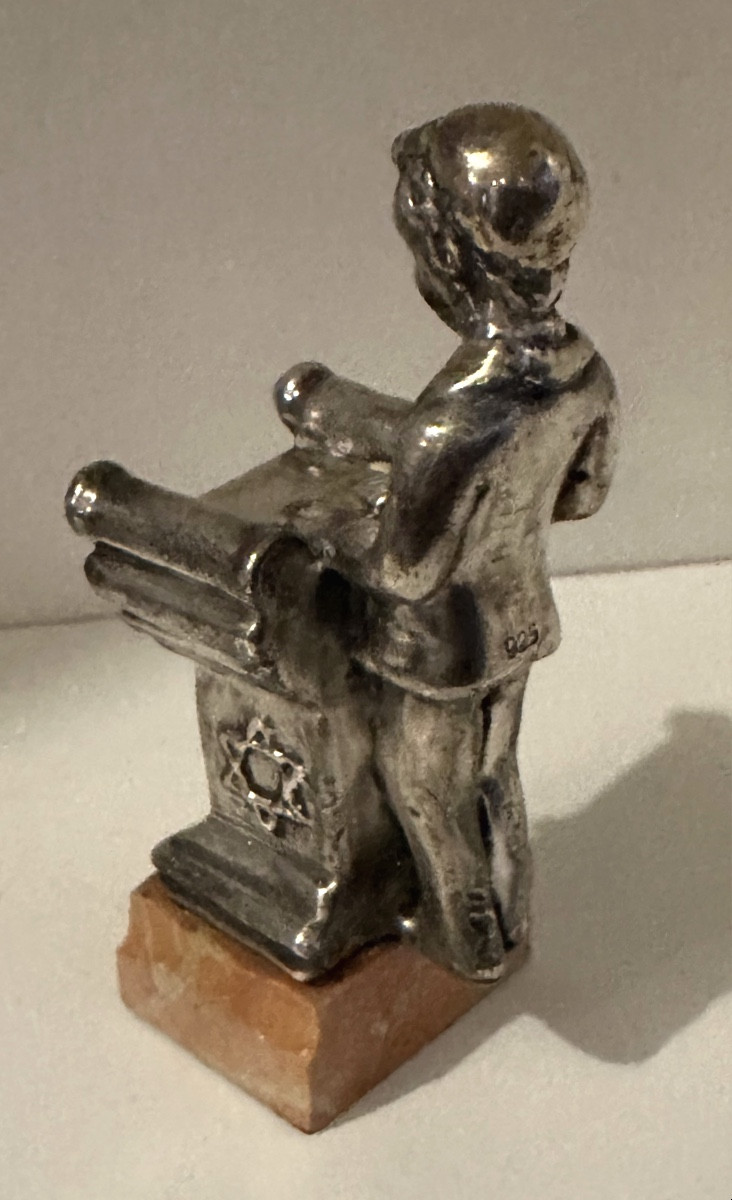 Sculpture en argent Ben Zion 925 /1000 Bar Mitzvah Judaica Tora Israel /2-photo-2