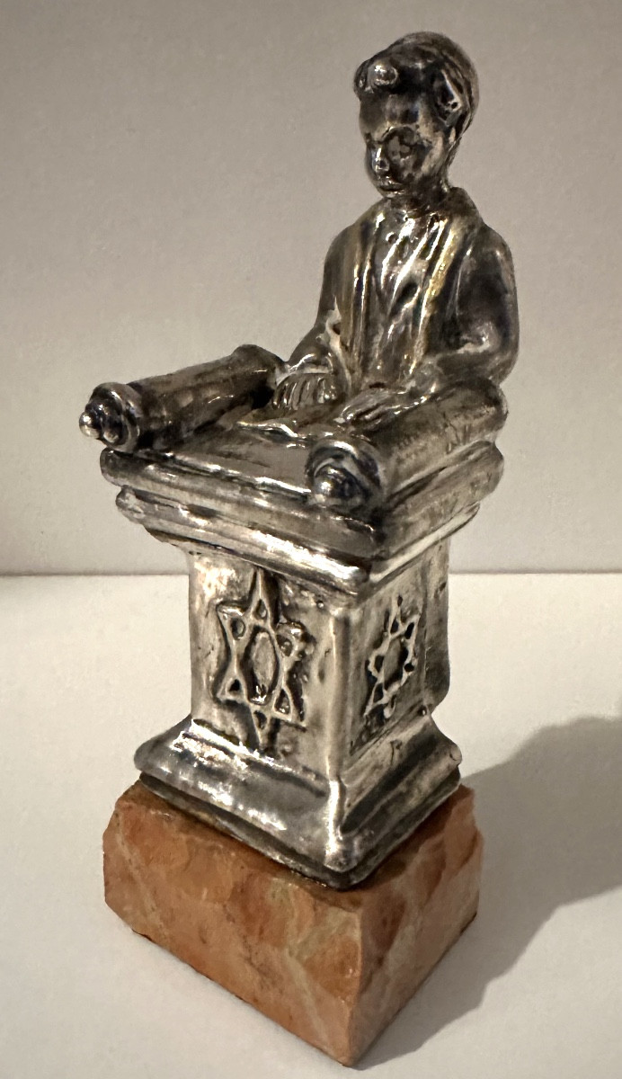 Sculpture en argent Ben Zion 925 /1000 Bar Mitzvah Judaica Tora Israel /2