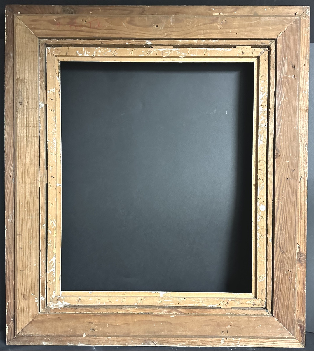 Large Antique Picture Frame, Approximately 53 Cm X 44 Cm. Circa 1930-1940, Carved Wood-photo-4