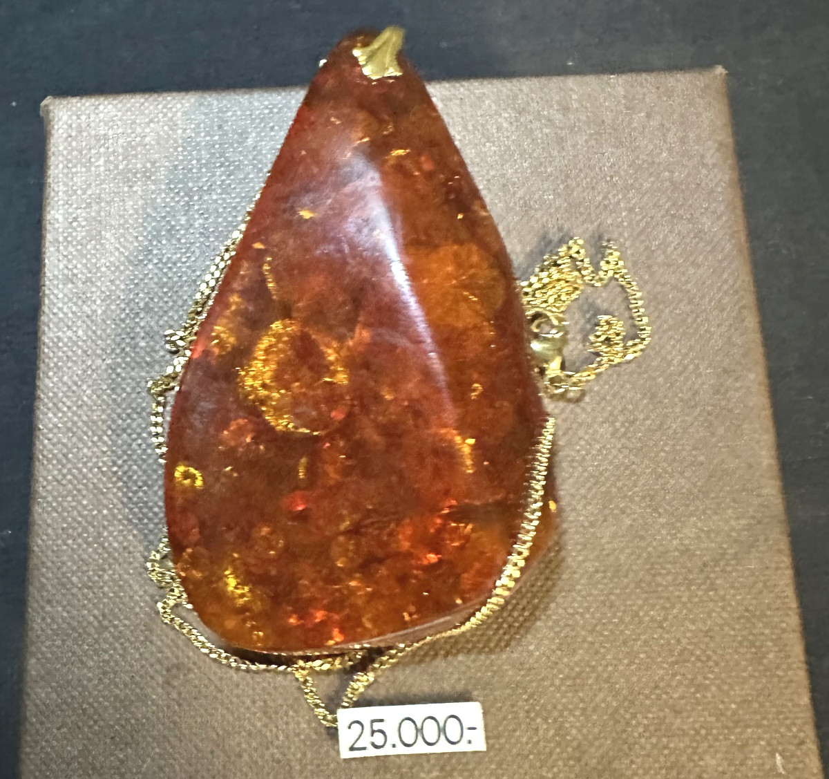 Antique Baltic Amber Necklace And Chain, From The Collection Of A Jeweler/goldsmith In Ardèche /1-photo-2