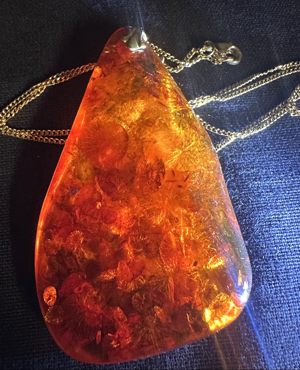 Antique Baltic Amber Necklace And Chain, From The Collection Of A Jeweler/goldsmith In Ardèche /1-photo-3