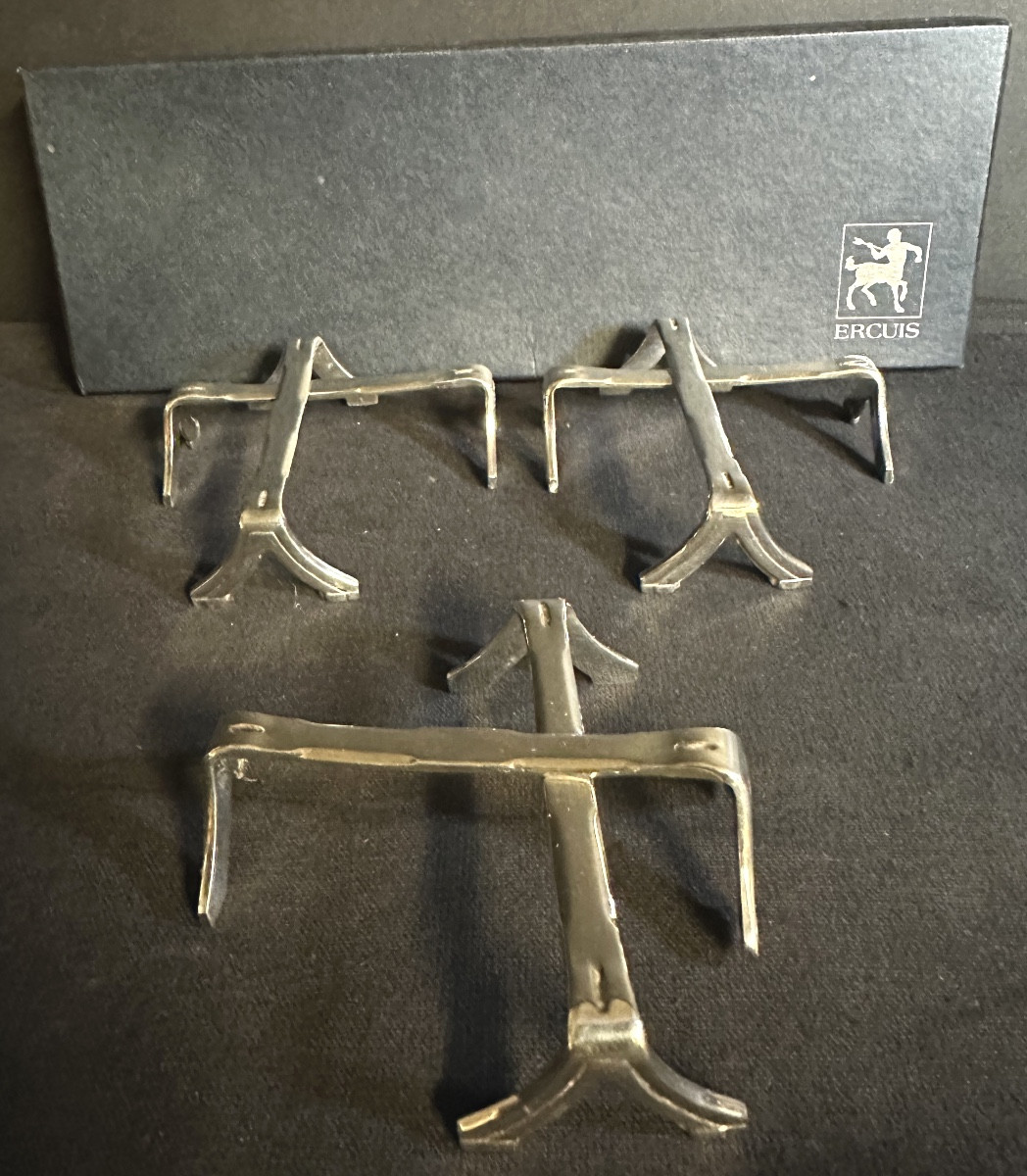 ERCUIS orfèvre Porte couteaux en écrin comme neufs Art Deco Métal argenté design-photo-1