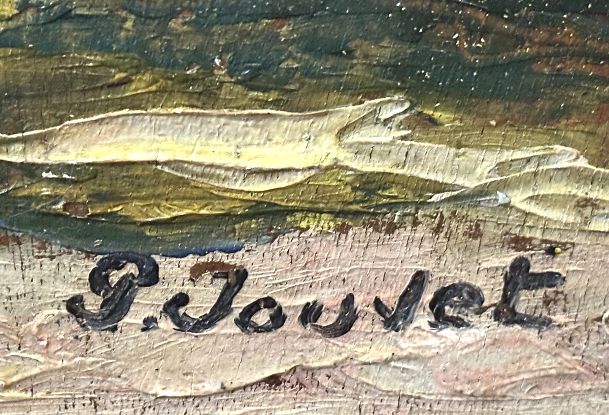 Paul Jouvet 1892-1981 Large Oil Painting Lake Annecy St Jorioz La Tournette  Haute Savoie Alps -photo-4