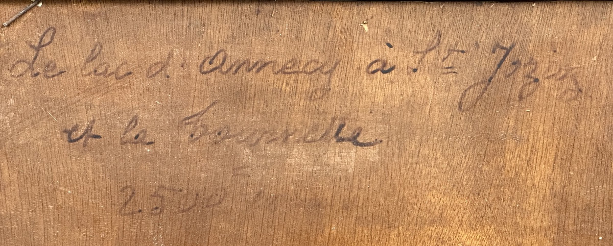 Paul Jouvet 1892-1981 Large Oil Painting Lake Annecy St Jorioz La Tournette  Haute Savoie Alps -photo-1