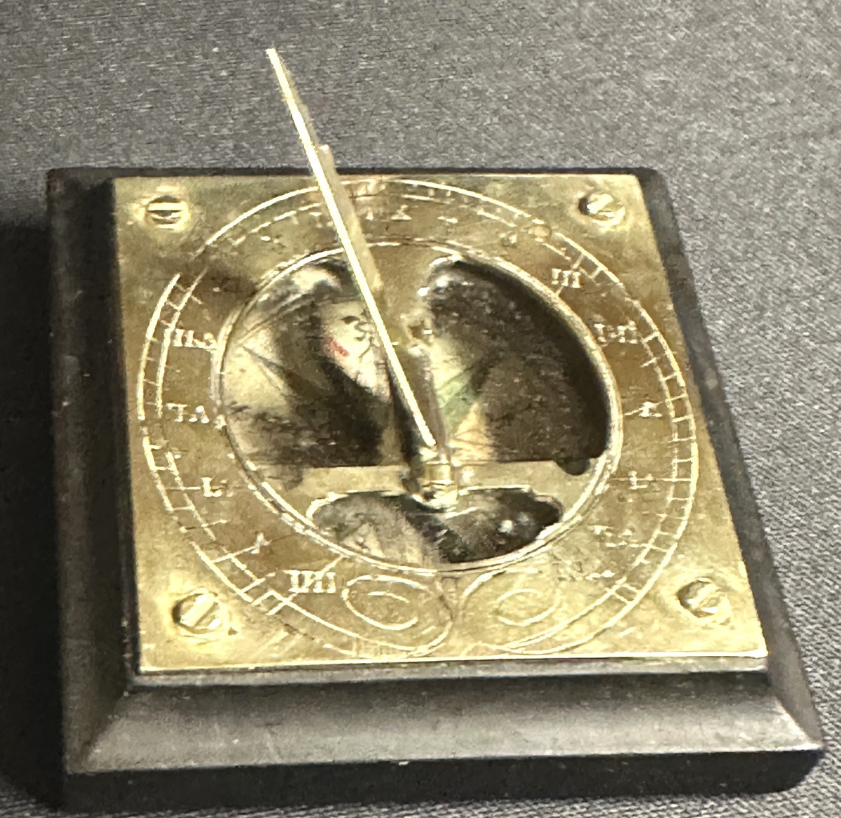 Sundial By Beringer, Early 19th Century, Signed, In Brass And Wood