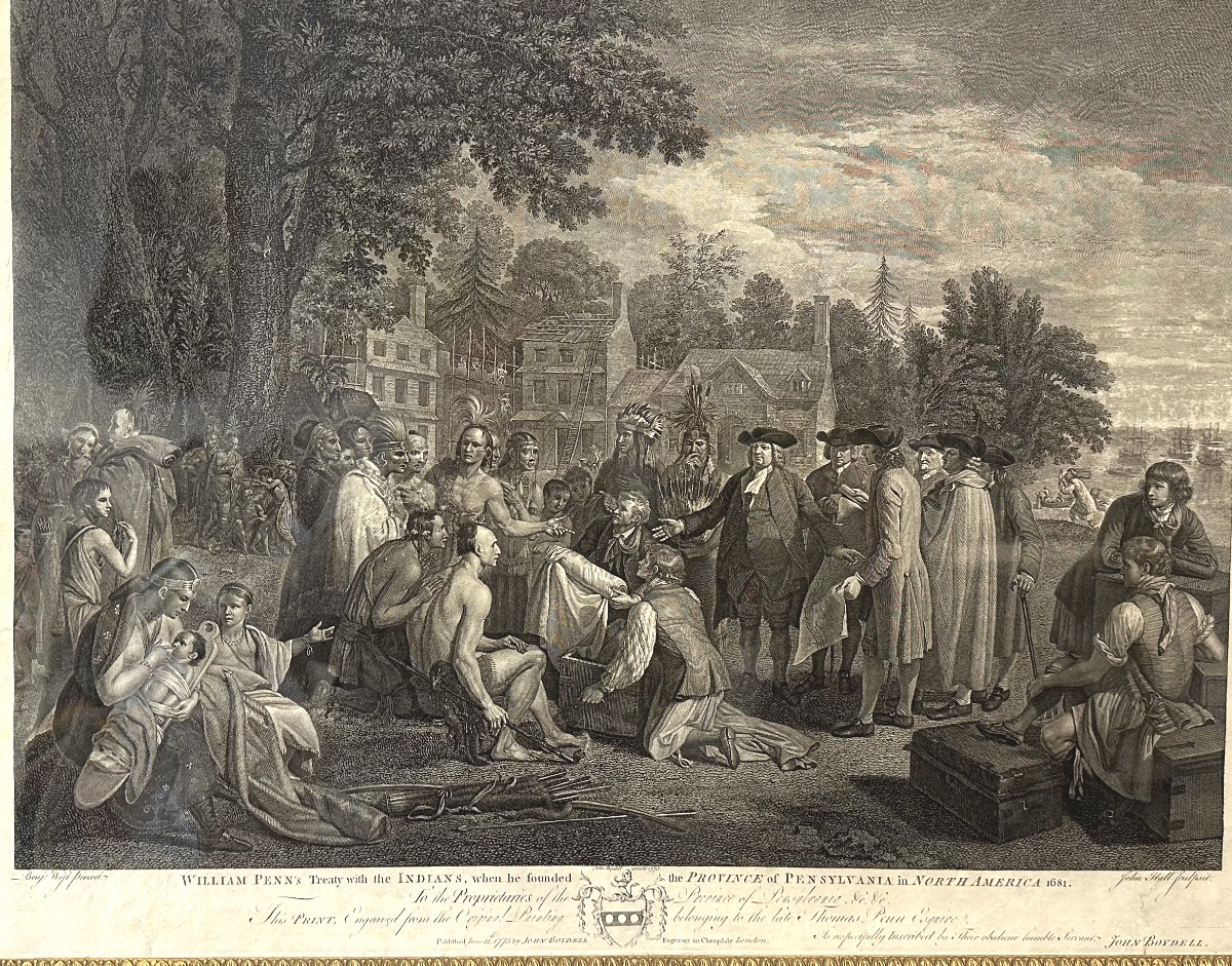 Print1775 Treaty Of William Penn With Indians In America, Pennsylvania, 1681, Usa, Museum.-photo-2