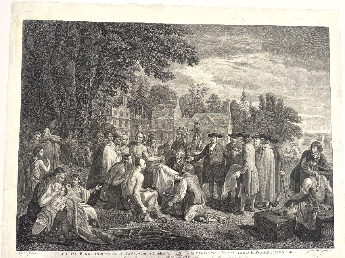 Print1775 Treaty Of William Penn With Indians In America, Pennsylvania, 1681, Usa, Museum.-photo-1