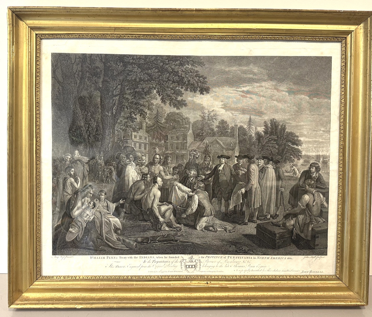 Print1775 Treaty Of William Penn With Indians In America, Pennsylvania, 1681, Usa, Museum.