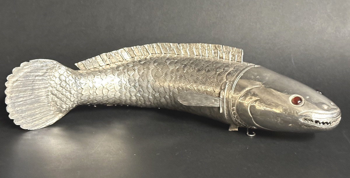 IMPORTANT poisson articulé en argent 37cm 634 gr judaïca-photo-2