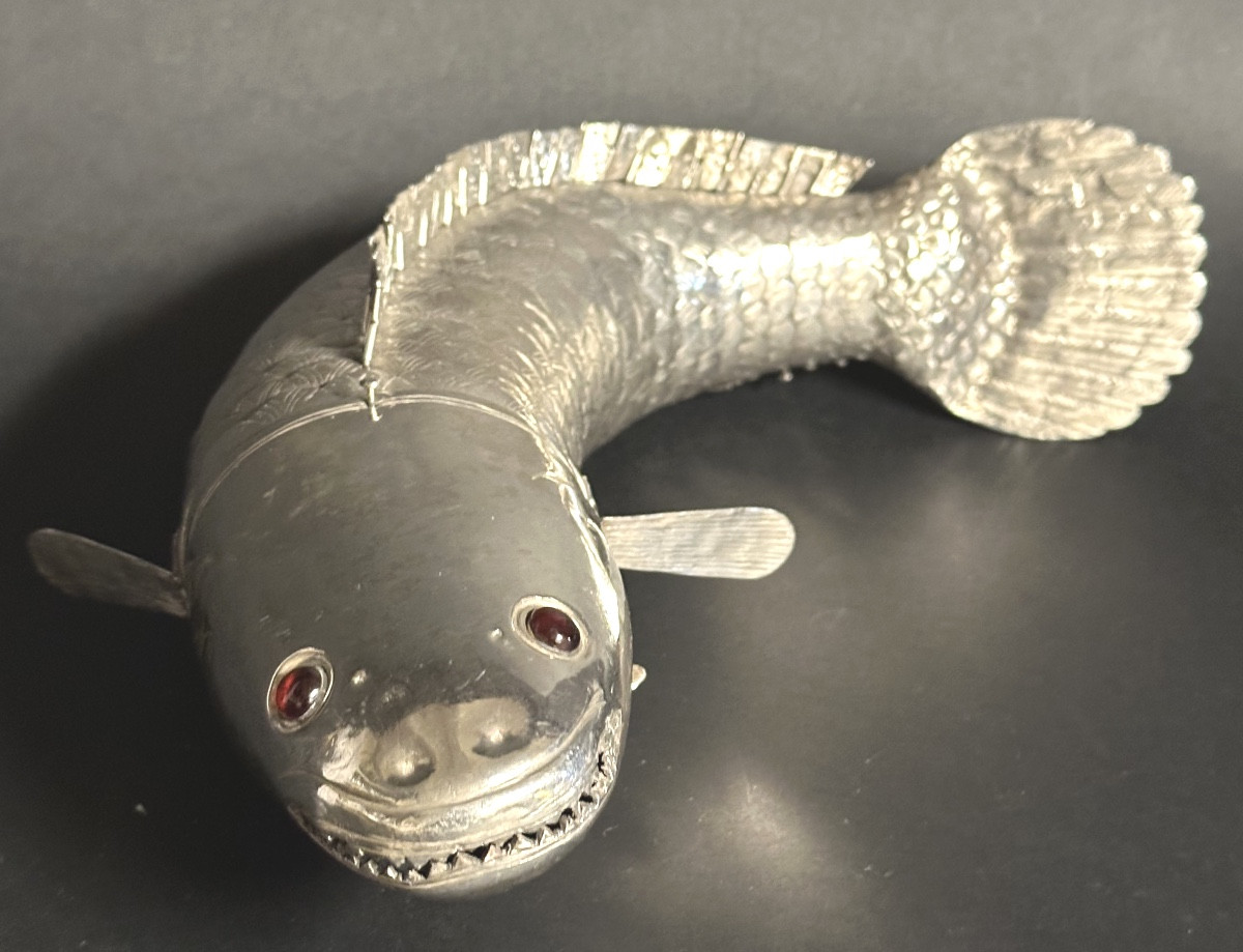 IMPORTANT poisson articulé en argent 37cm 634 gr judaïca-photo-3