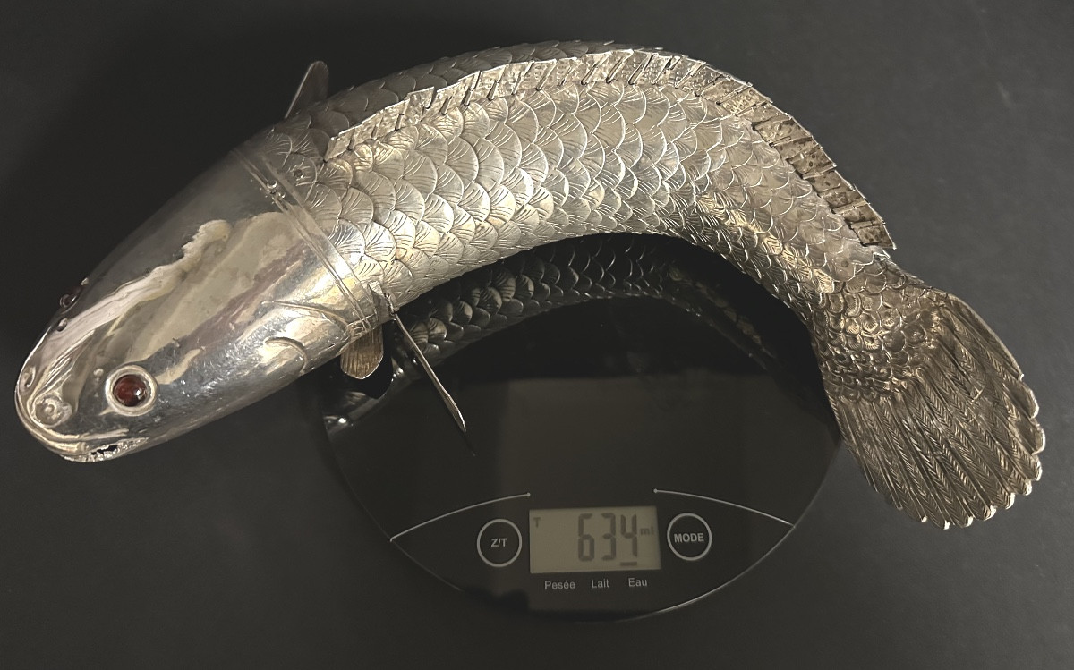 IMPORTANT poisson articulé en argent 37cm 634 gr judaïca-photo-3