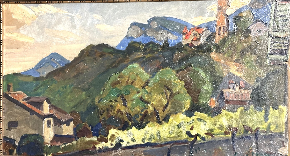 Jacques PERETTO 1879-1937 Claix 1926 Grande huile GRENOBLE Isère 38 -photo-3