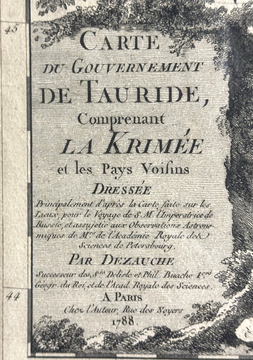 Large Map 1788, Government Of Tauride, Crimea, By Dezauche, Russia, Black Sea, Crimea -photo-3