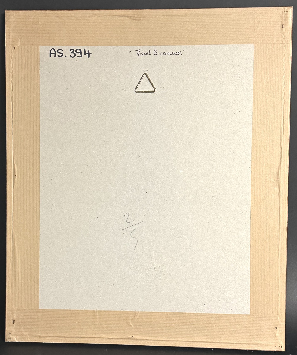 Pierre GRISOT 1911-1995 Rare sérigraphie 2 jeunes ballerines avant le concours de danse /4-photo-3