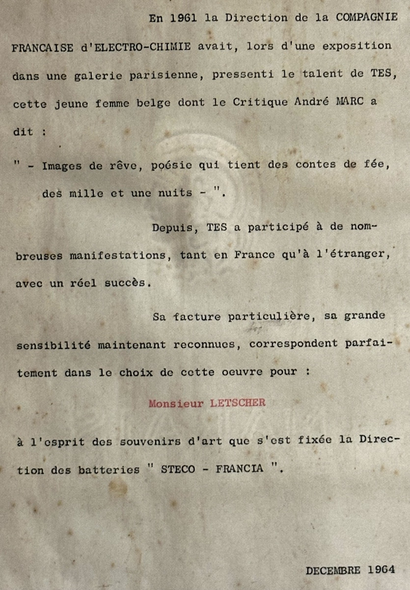 Tes Mme Mouton XXth Belgian Dreamlike Work With Oil Highlights From 1964 -photo-4