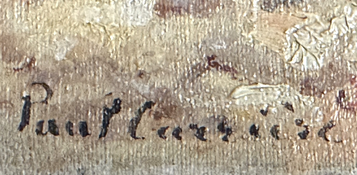 Paul CARRIÈRE XXe Huile Art Deco Village méridional Artiste orientaliste début 20e-photo-3