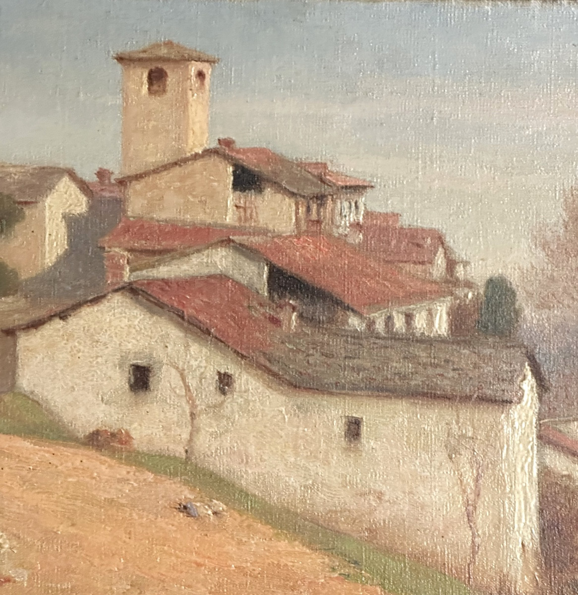 Paul CARRIÈRE XXe Huile Art Deco Village méridional Artiste orientaliste début 20e-photo-4