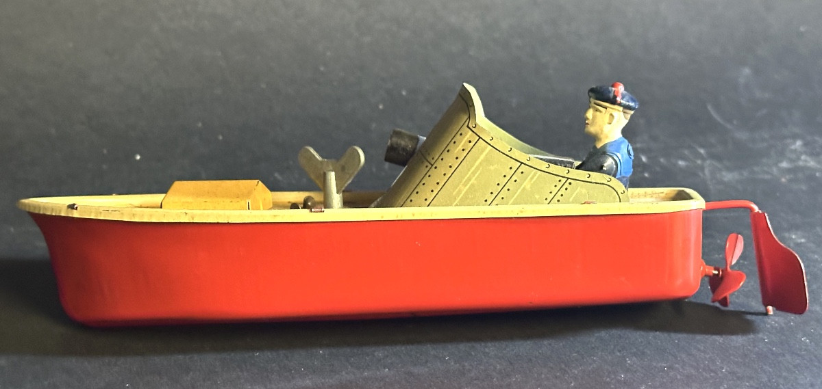 Vébé Unis Mechanical Toy Gun, Mint Condition, Lithographed Tinplate, With Its Key /2-photo-3