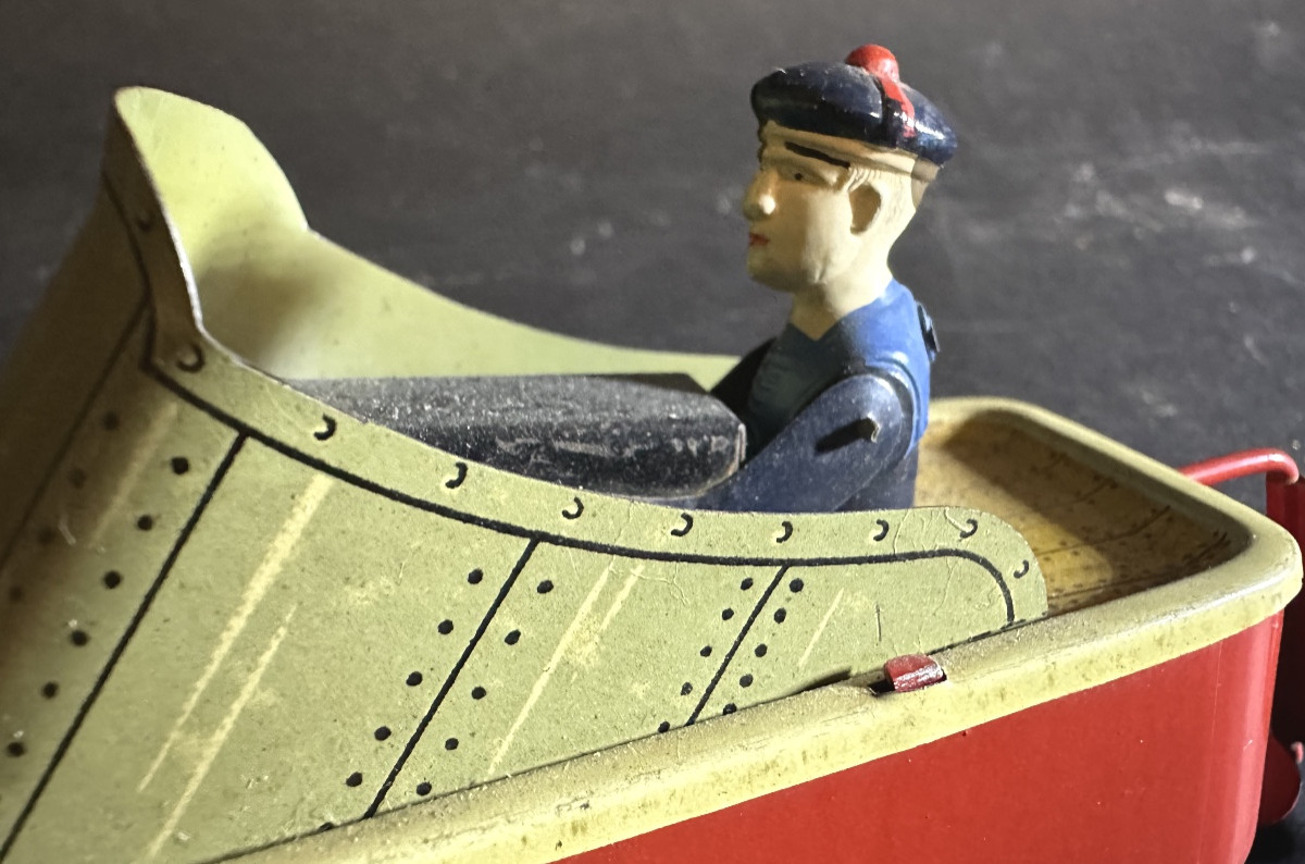 Vébé Unis Mechanical Toy Gun, Mint Condition, Lithographed Tinplate, With Its Key /2-photo-3