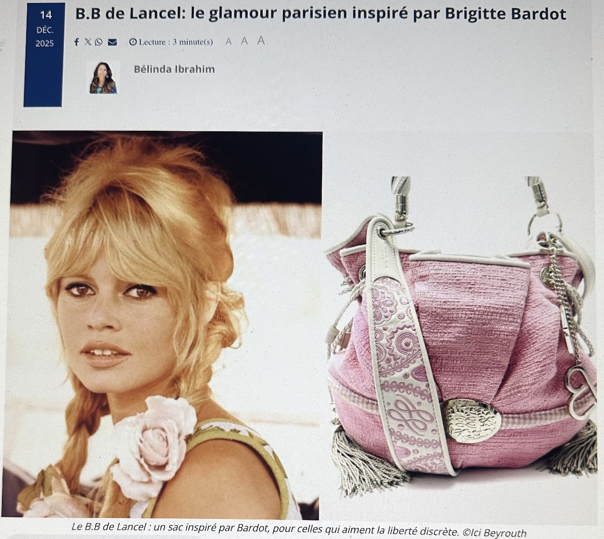 Vintage Lancel Brigitte Bardot Bb Signed Bag With Alcantara Shoulder Strap And Handle And Gingham Lining-photo-5