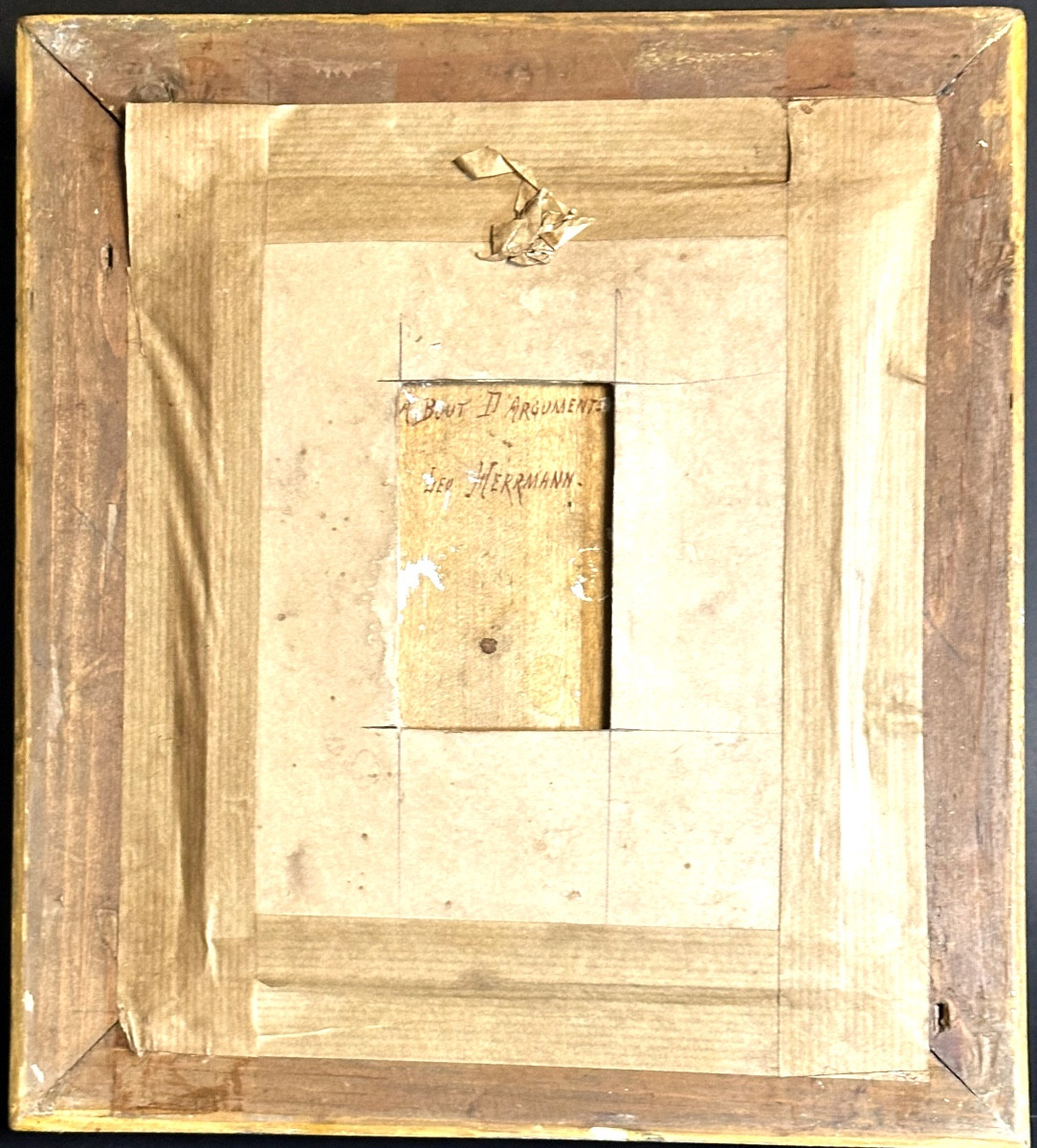 Ernest Marie CROSNIER 1832-1885 Huile Curé et notable d’après Léo Herrmann XIXe Très bon état -photo-2