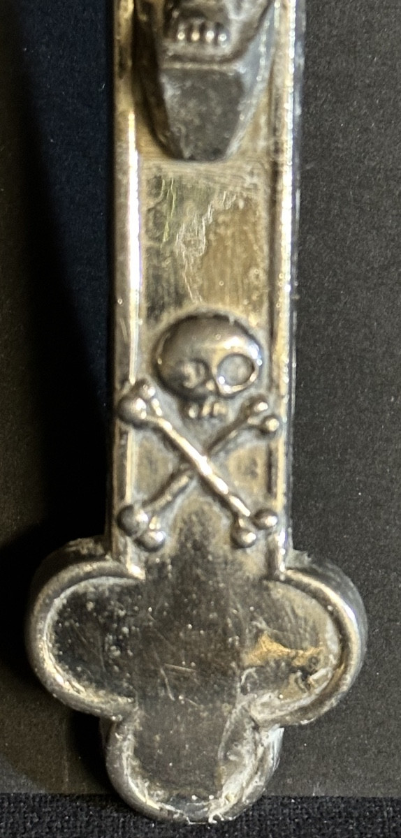 Ancien crucifix en métal argenté 24,5 cm Christ-photo-3