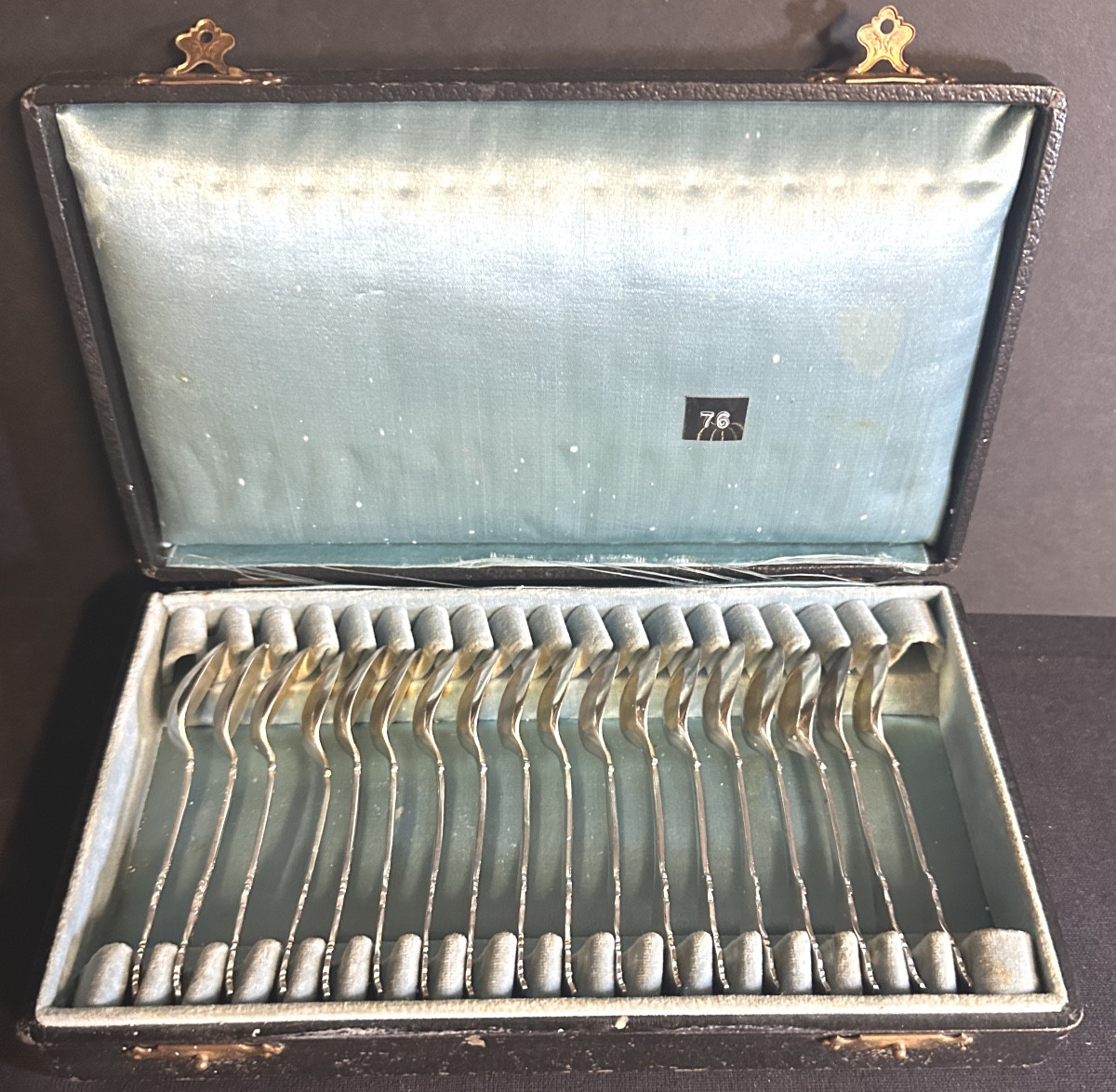 18 cuillères à moka Blason de Marquis dans leur écran d’origine Noblesse couronne très bon état-photo-2