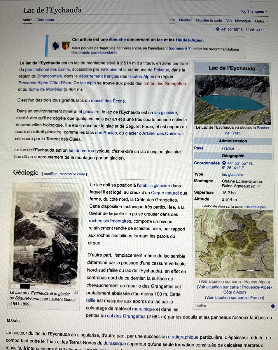 Paul JOUVET 1892-1981 Huile Lac de l’Eychauda Hautes Alpes montagne Massif des Écrins -photo-2