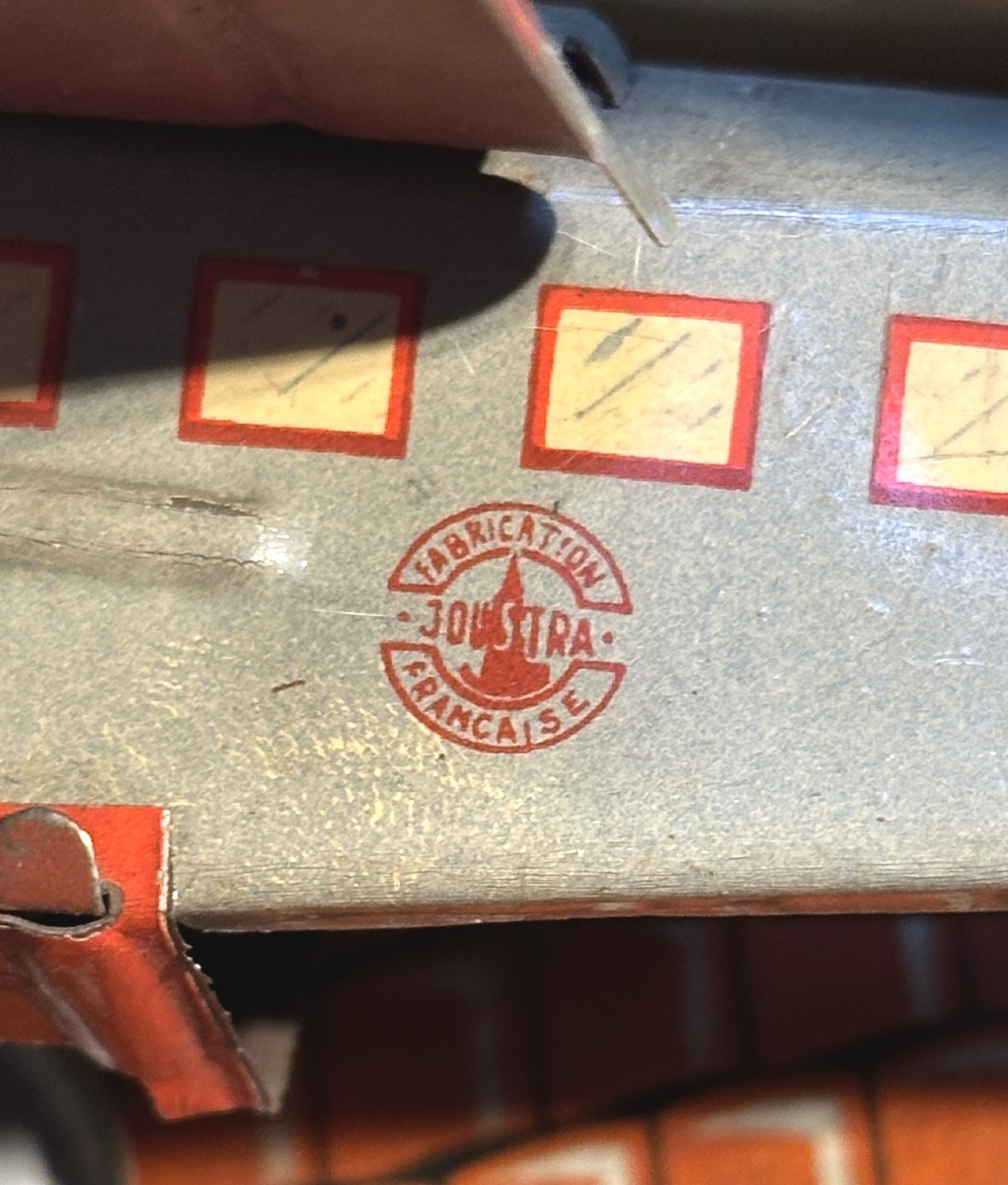 Vintage Joustra F-vol Wind-up Toy Airplane, Lithographed Tinplate, Propeller. Very Good Condition /10 -photo-4