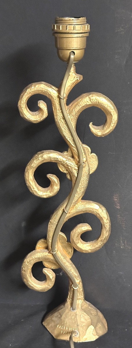 Stephane Galerneau Paris Large Gilt Bronze Lamp 39cm Signed Design 1980-photo-2