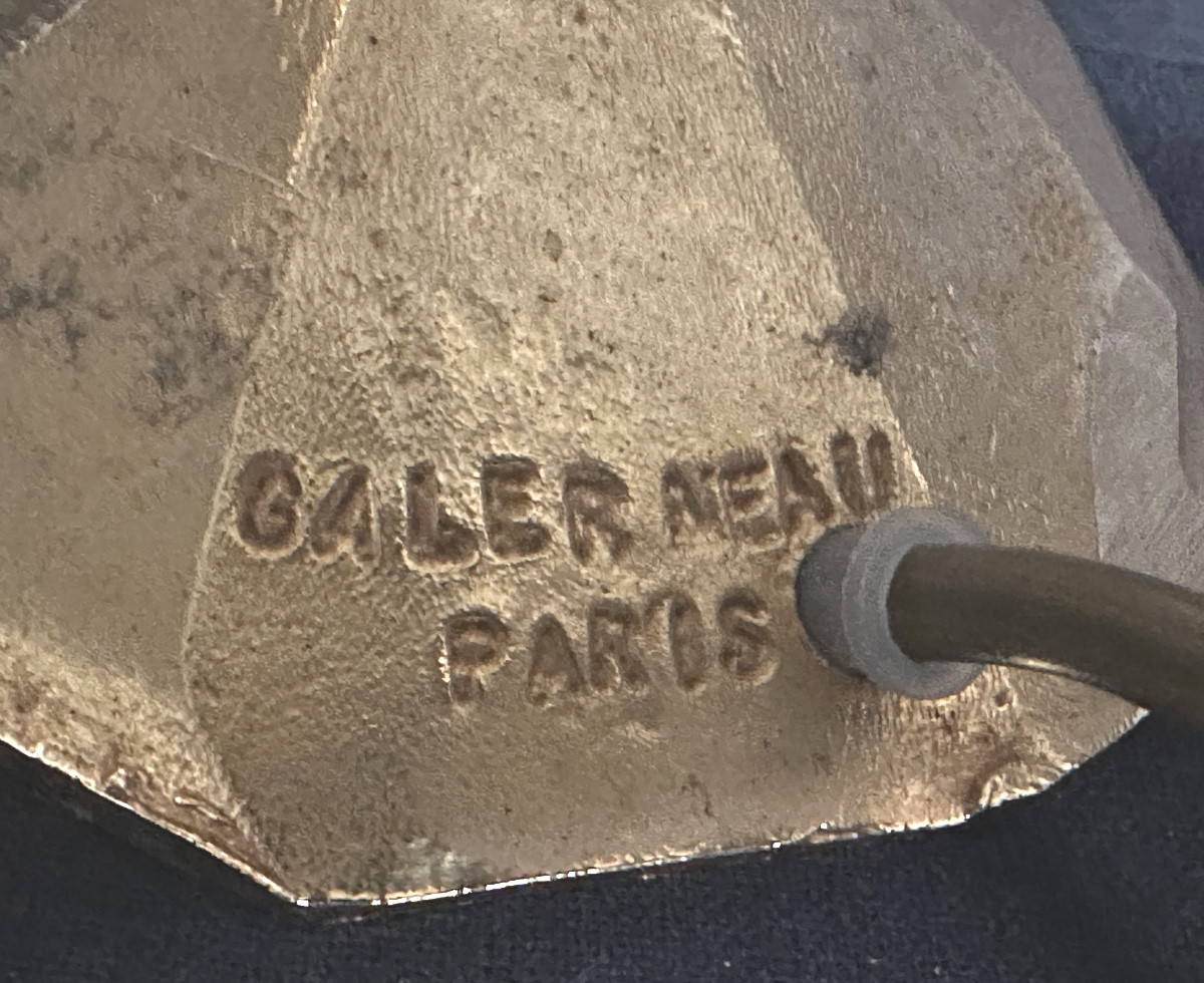 Stephane Galerneau Paris Large Gilt Bronze Lamp 39cm Signed Design 1980-photo-3