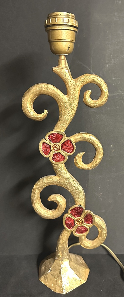 Stephane Galerneau Paris Large Gilt Bronze Lamp 39cm Signed Design 1980