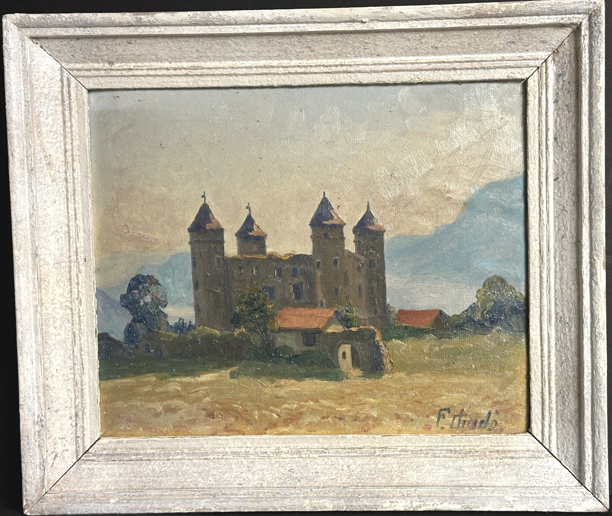 Florent Chadé 1896-1985 Oil Painting, Château De Vizille, Dauphiné, Grenoble, Isère, Jarrie, Chade -photo-2