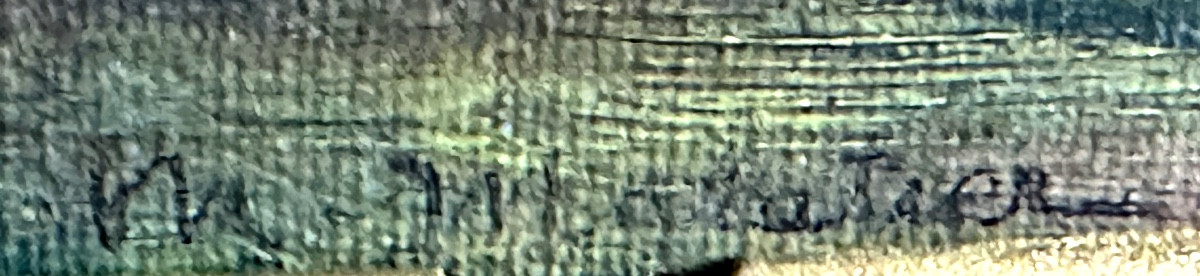 Marcel MALATIER 1884-1954 Huile Paysage arboré au crépuscule-photo-3