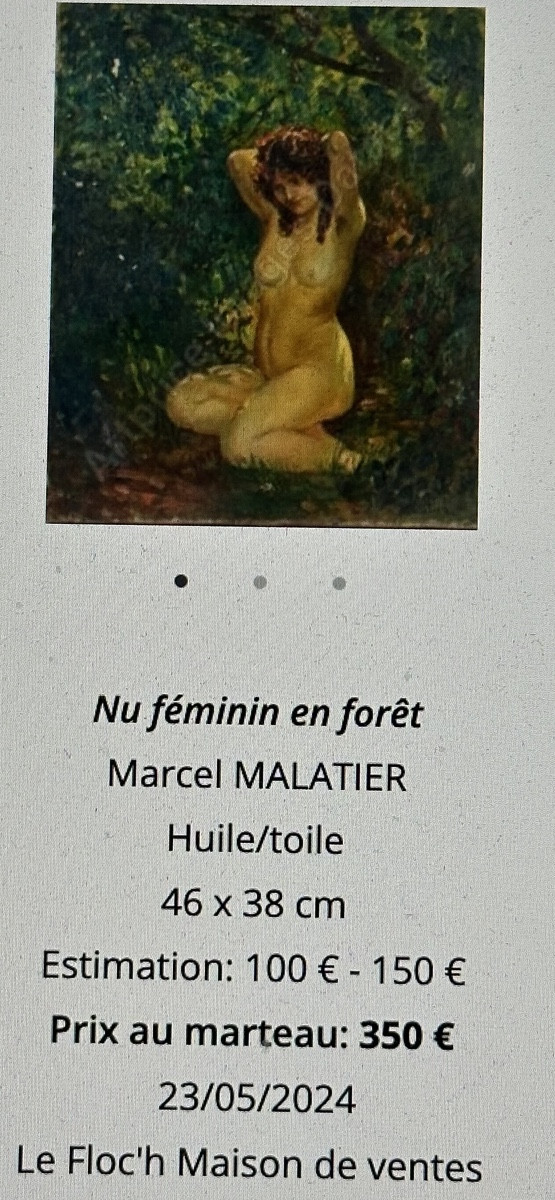 Marcel MALATIER 1884-1954 Huile Paysage arboré au crépuscule-photo-4
