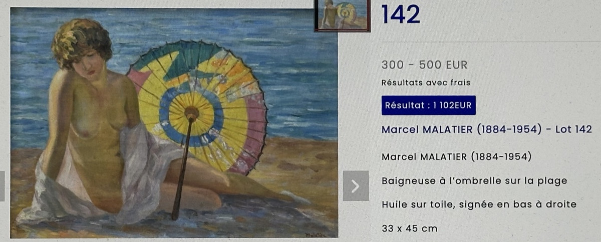 Marcel MALATIER 1884-1954 Huile Paysage arboré au crépuscule-photo-1