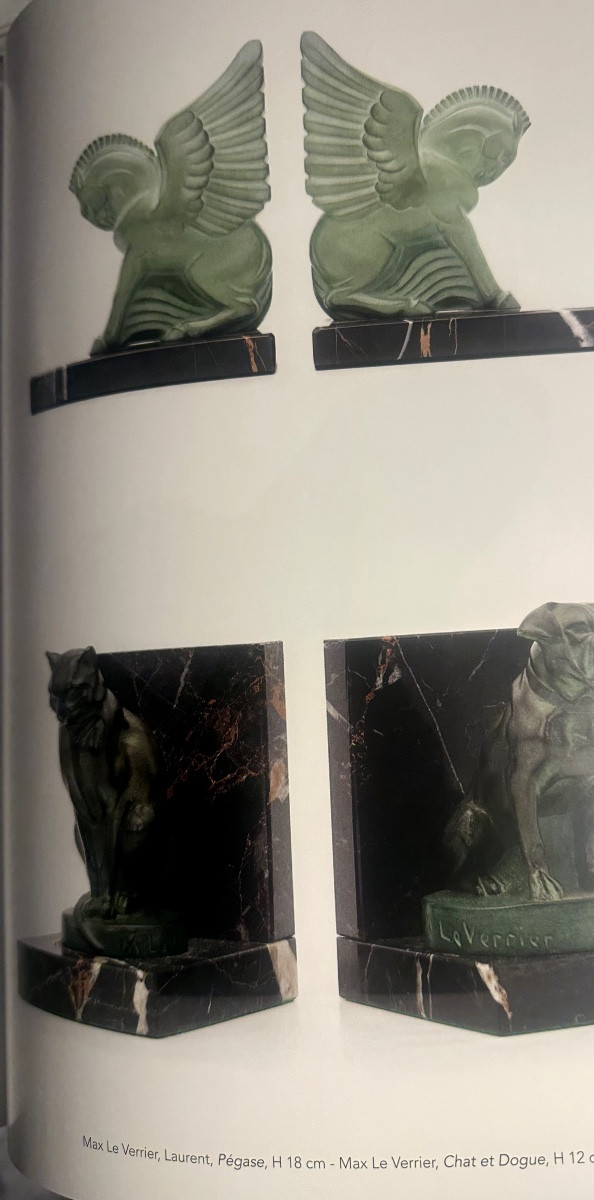 Gh Laurent 1880-1940 For Max Le Verrier Pegasus Pair Of Bookends 1930 Art Deco Referenced -photo-6