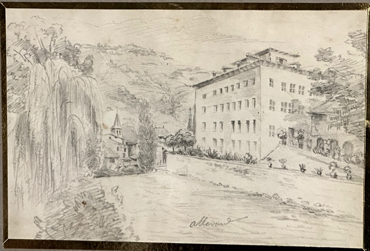 Claude Honoré Bache 1801-1872 Allevard Drawing Dauphiné Belledonne Grenoble-photo-3